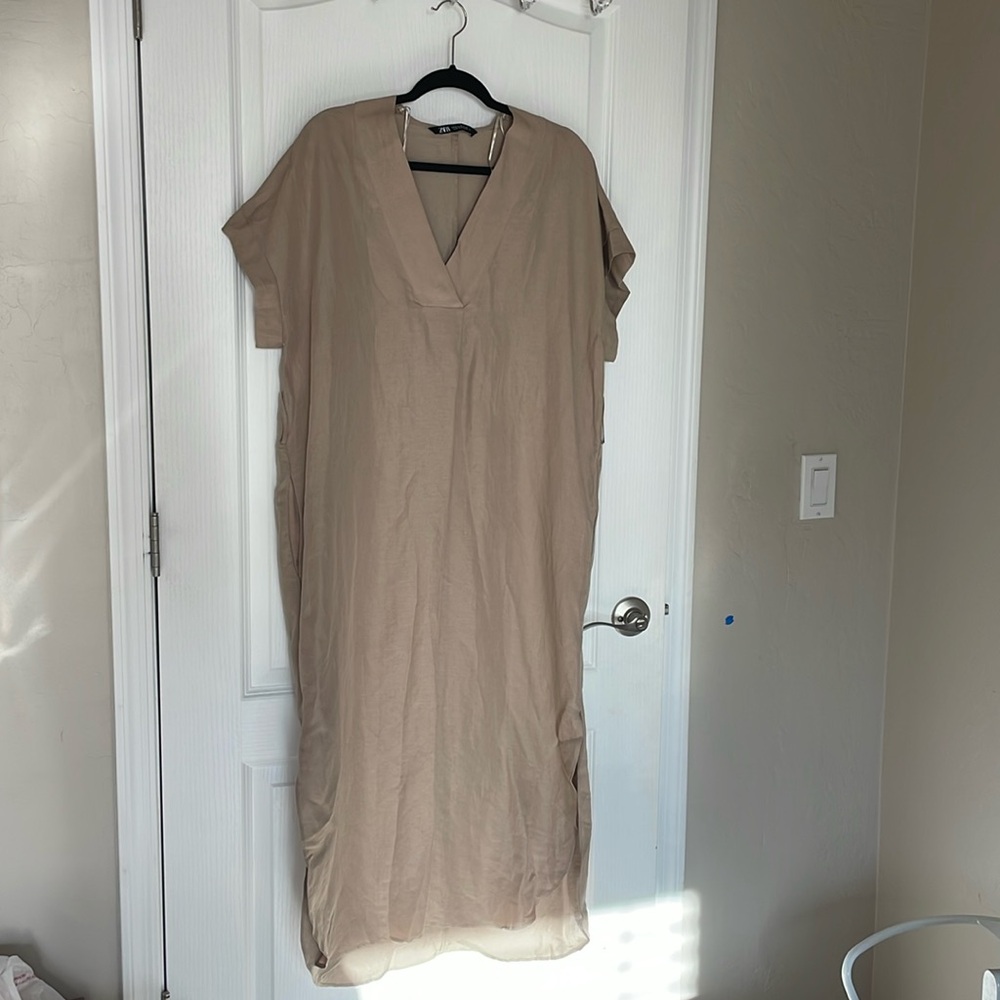 Zara Linen Tan dress